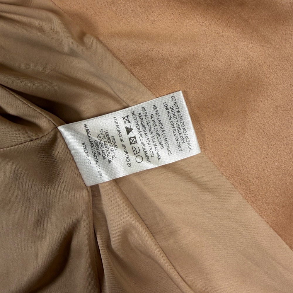 Hutch Anthropologie Faux Vegan Suede Blush Pink Open Front Draped Jacket Women M - Picture 7 of 10